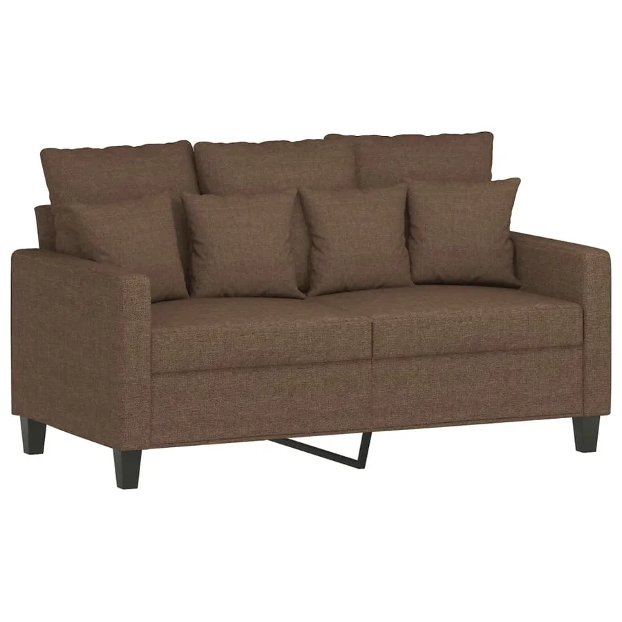 Ensemble de canapés 4 pcs avec coussins marron tissu - 4