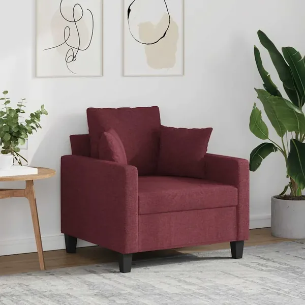 Fauteuil Rouge bordeaux 60 cm Tissu