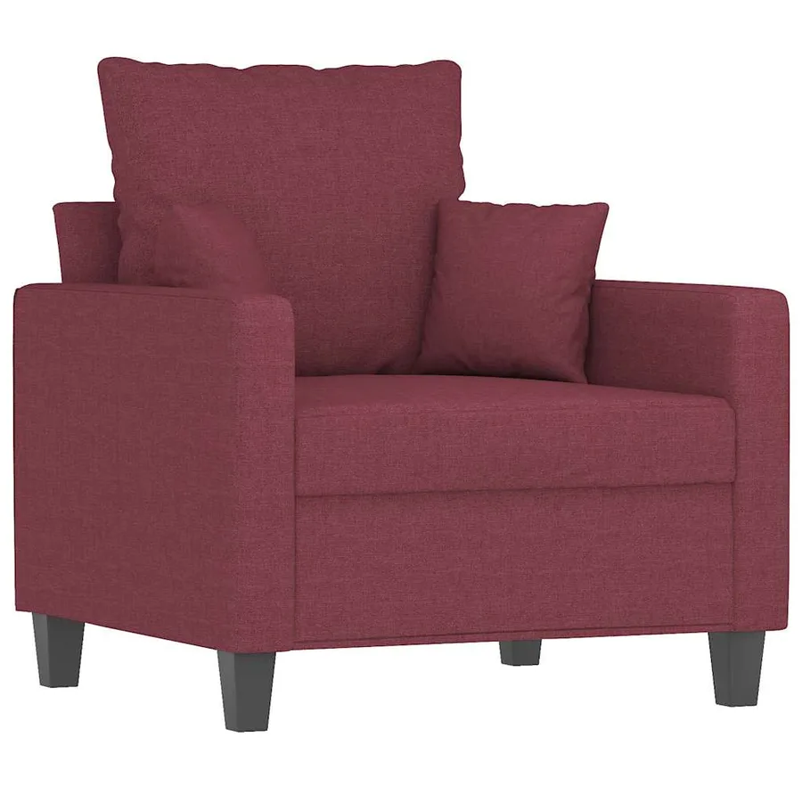 Fauteuil Rouge bordeaux 60 cm Tissu - 2