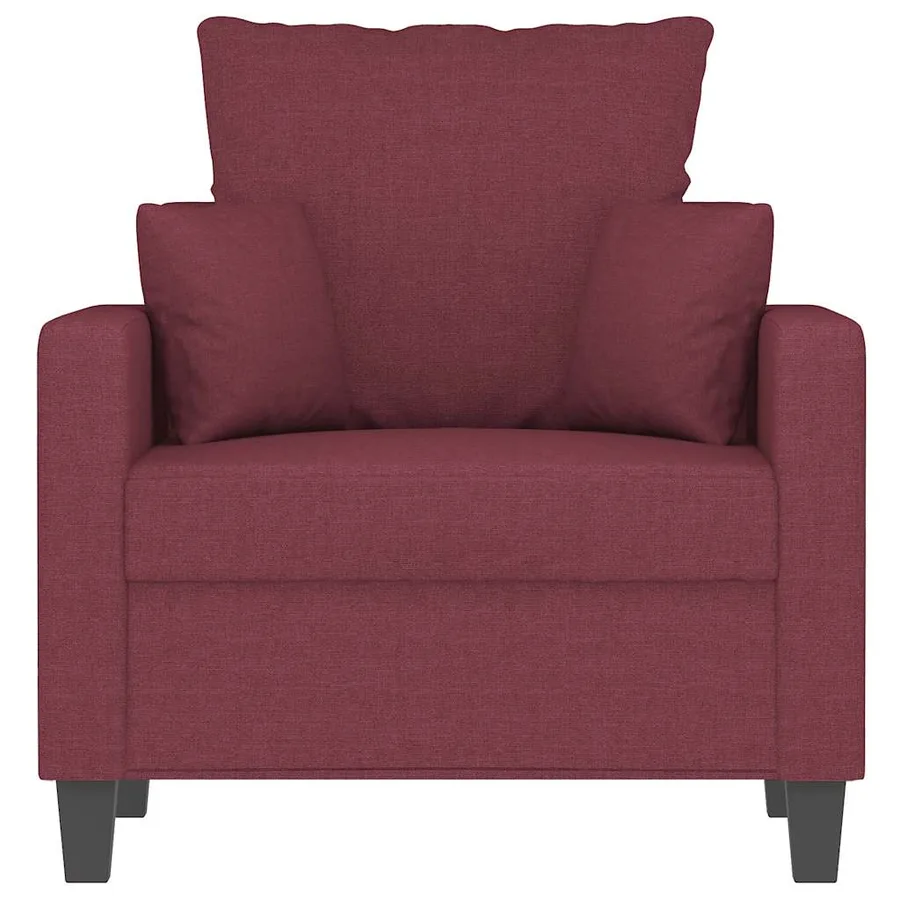 Fauteuil Rouge bordeaux 60 cm Tissu - 4