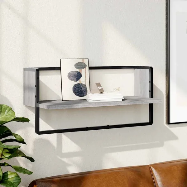 Étagère murale avec barre sonoma gris 65x25x30 cm