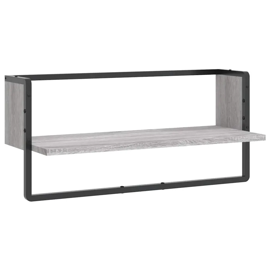 Étagère murale avec barre sonoma gris 65x25x30 cm - 2