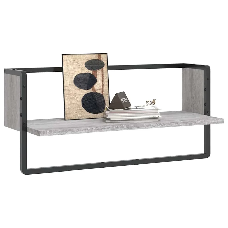 Étagère murale avec barre sonoma gris 65x25x30 cm - 3