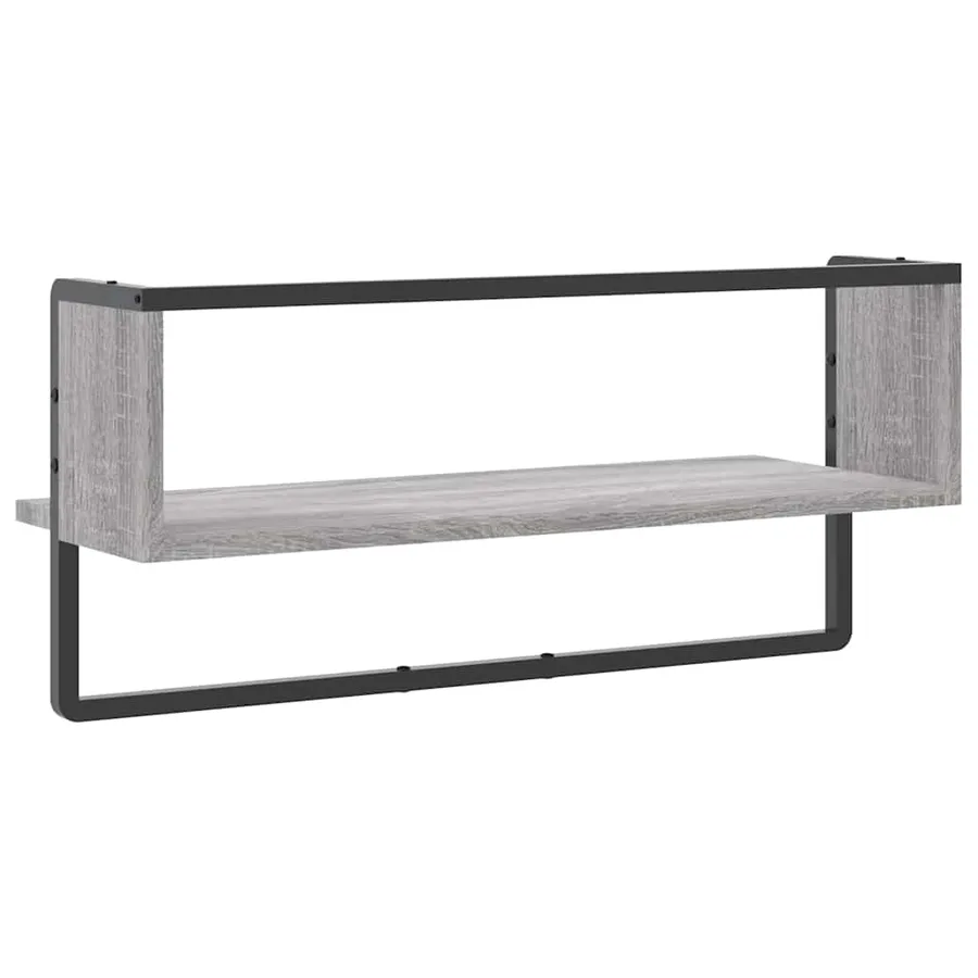Étagère murale avec barre sonoma gris 65x25x30 cm - 6