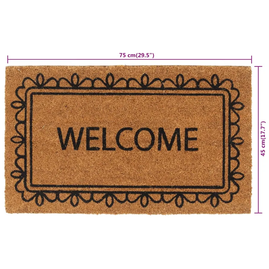 Tapis de porte naturel 45x75 cm fibre de coco touffeté - 6