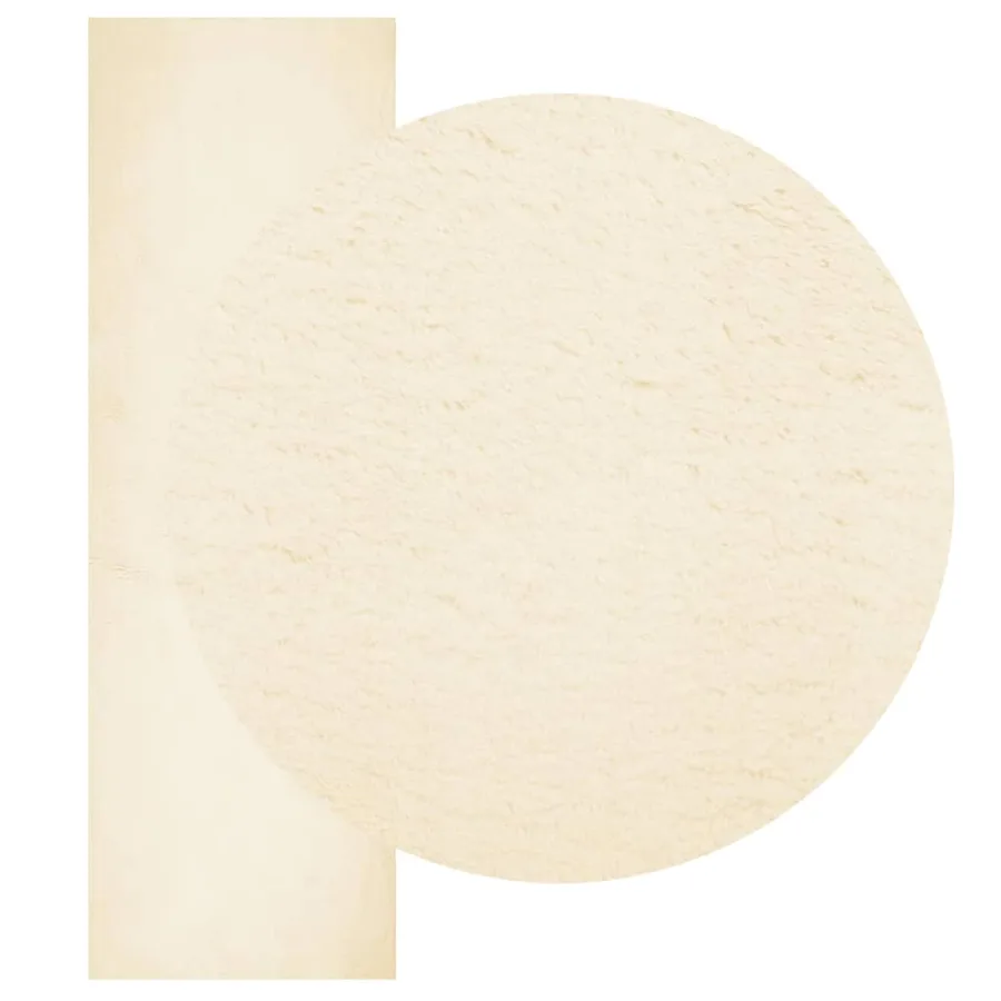 Tapis HUARTE à poils courts doux et lavable crème 80x250 cm - 3