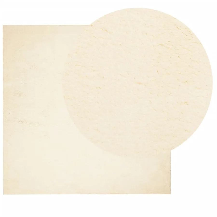 Tapis HUARTE à poils courts doux et lavable crème 160x160 cm - 3