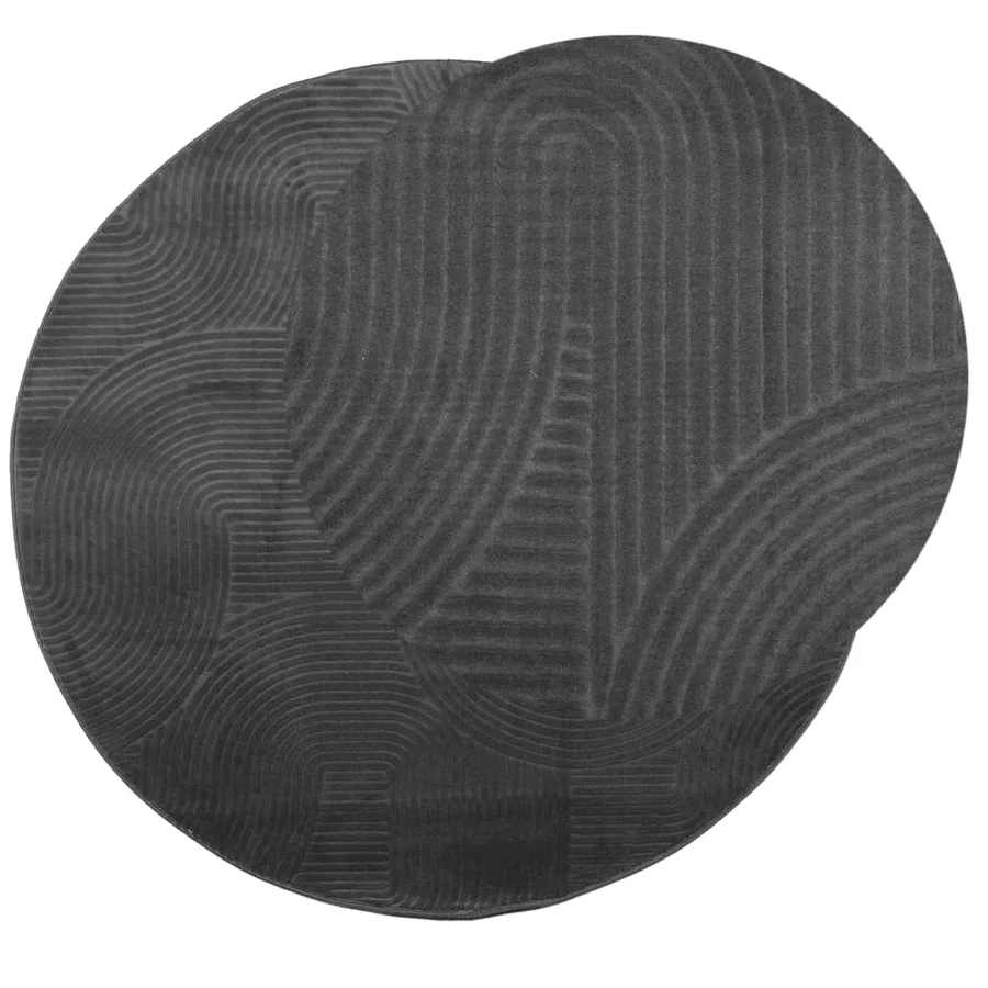 Tapis IZA poils courts style scandinave anthracite Ø 120 cm - 3