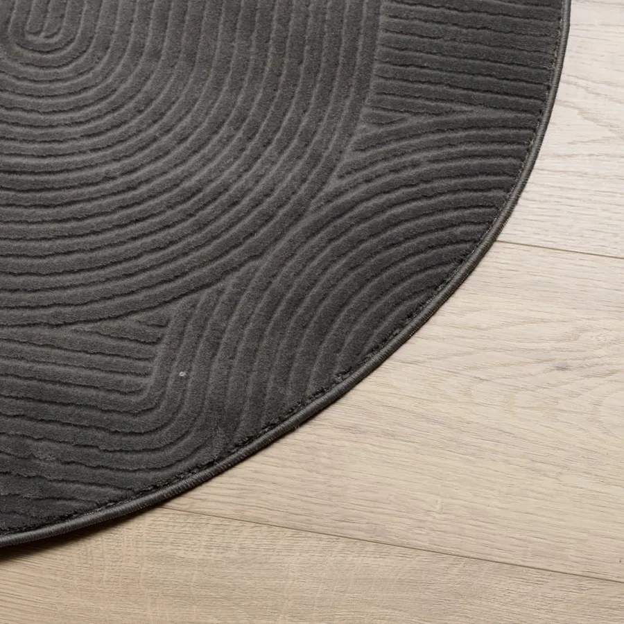 Tapis IZA poils courts style scandinave anthracite Ø 200 cm - 4