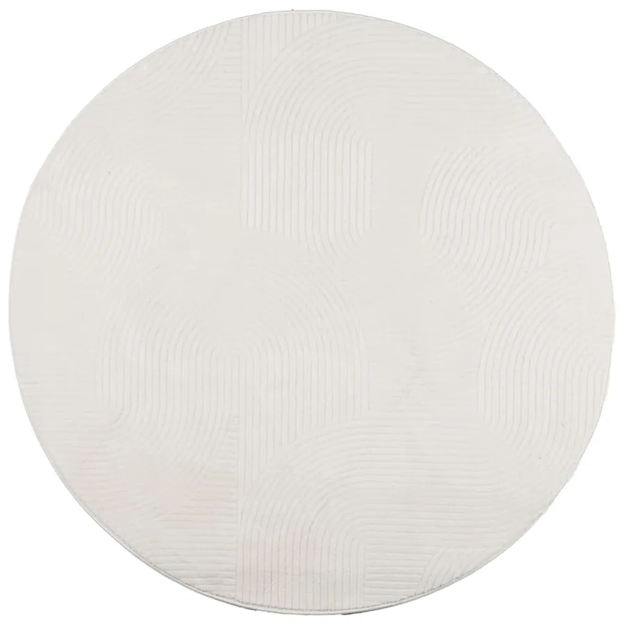 Tapis IZA poils courts style scandinave crème Ø 200 cm - 2
