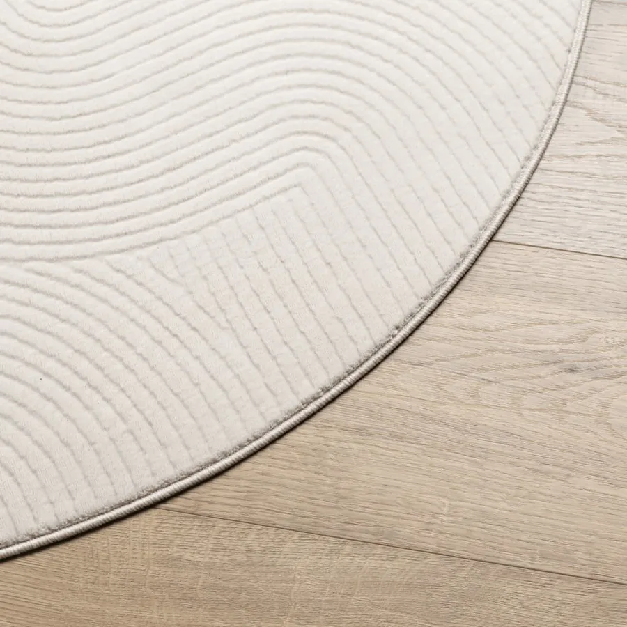 Tapis IZA poils courts style scandinave crème Ø 200 cm - 4