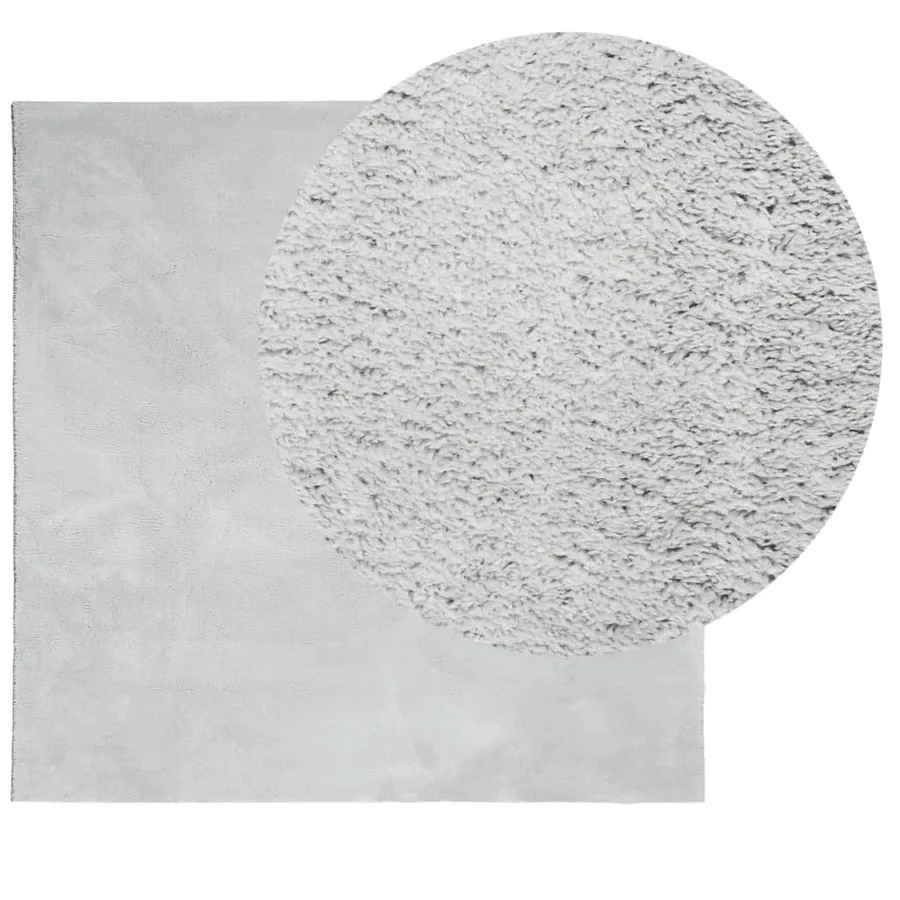 Tapis HUARTE à poils courts doux et lavable gris 120x120 cm - 3
