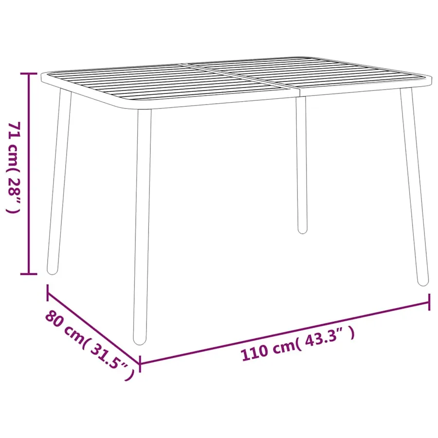Ensemble à manger de jardin 5 pcs anthracite acier - 11