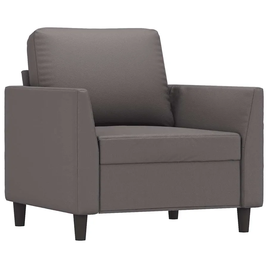 Fauteuil Gris 60 cm Similicuir - 2