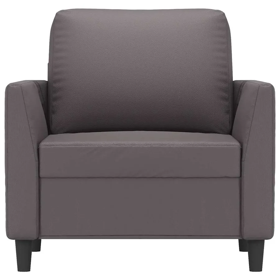 Fauteuil Gris 60 cm Similicuir - 4