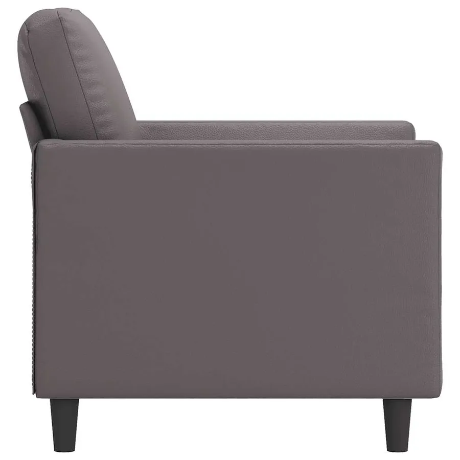 Fauteuil Gris 60 cm Similicuir - 5