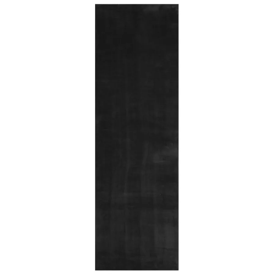 Tapis HUARTE à poils courts doux et lavable noir 80x250 cm - 2