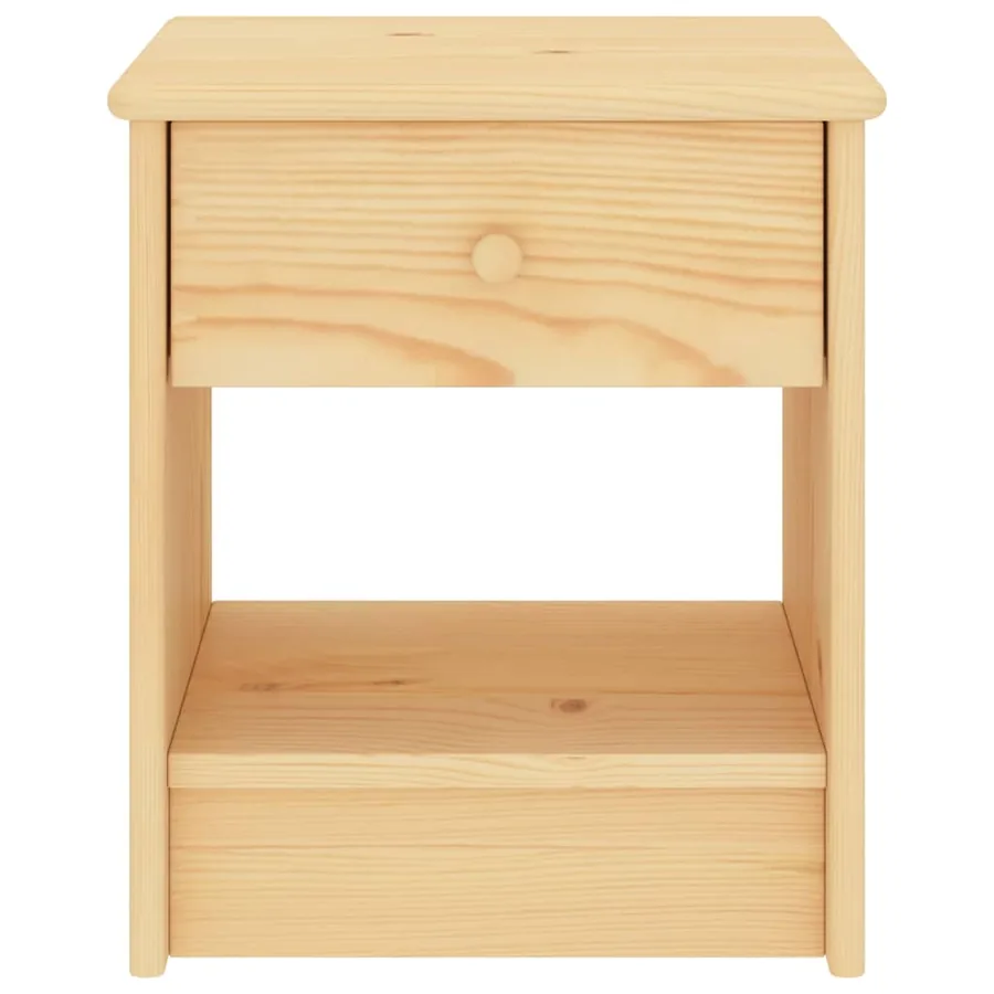 Table de chevet naturel 35x30x40 cm bois de pin massif - 2