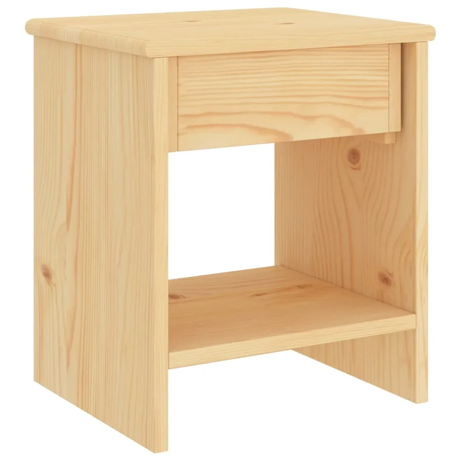 Table de chevet naturel 35x30x40 cm bois de pin massif - 4