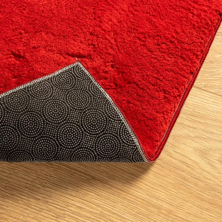 Tapis HUARTE à poils courts doux et lavable rouge 140x200 cm - 5
