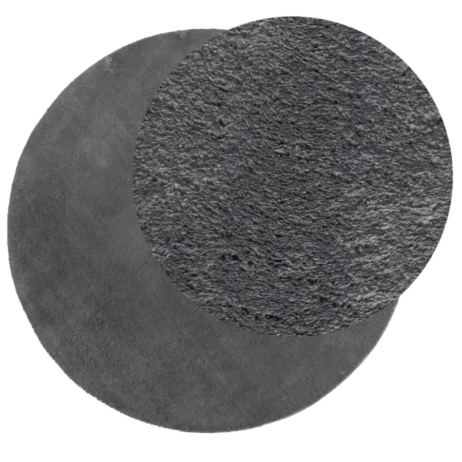 Tapis HUARTE à poils courts doux et lavable anthracite Ø 100 cm - 3
