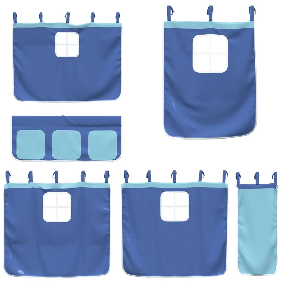 Rideaux pour lit mezzanine bleu polyester - 3