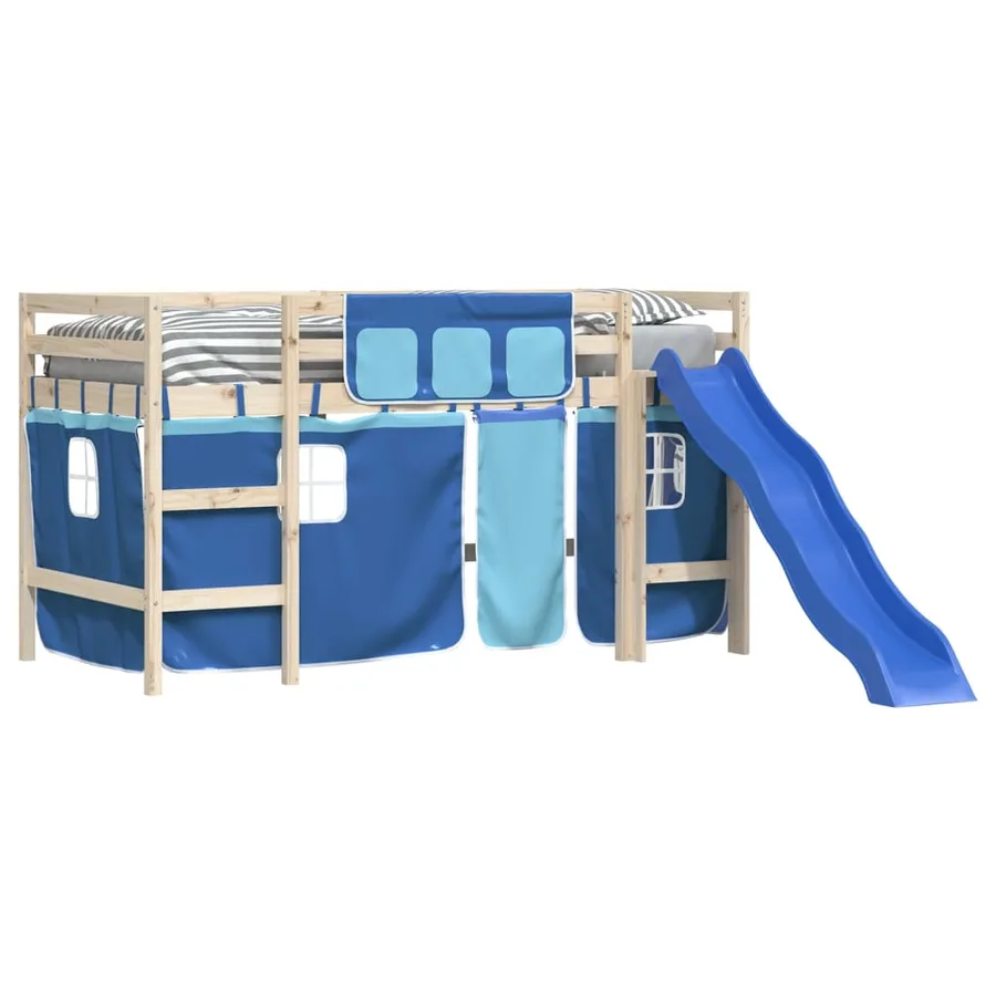 Rideaux pour lit mezzanine bleu polyester - 4