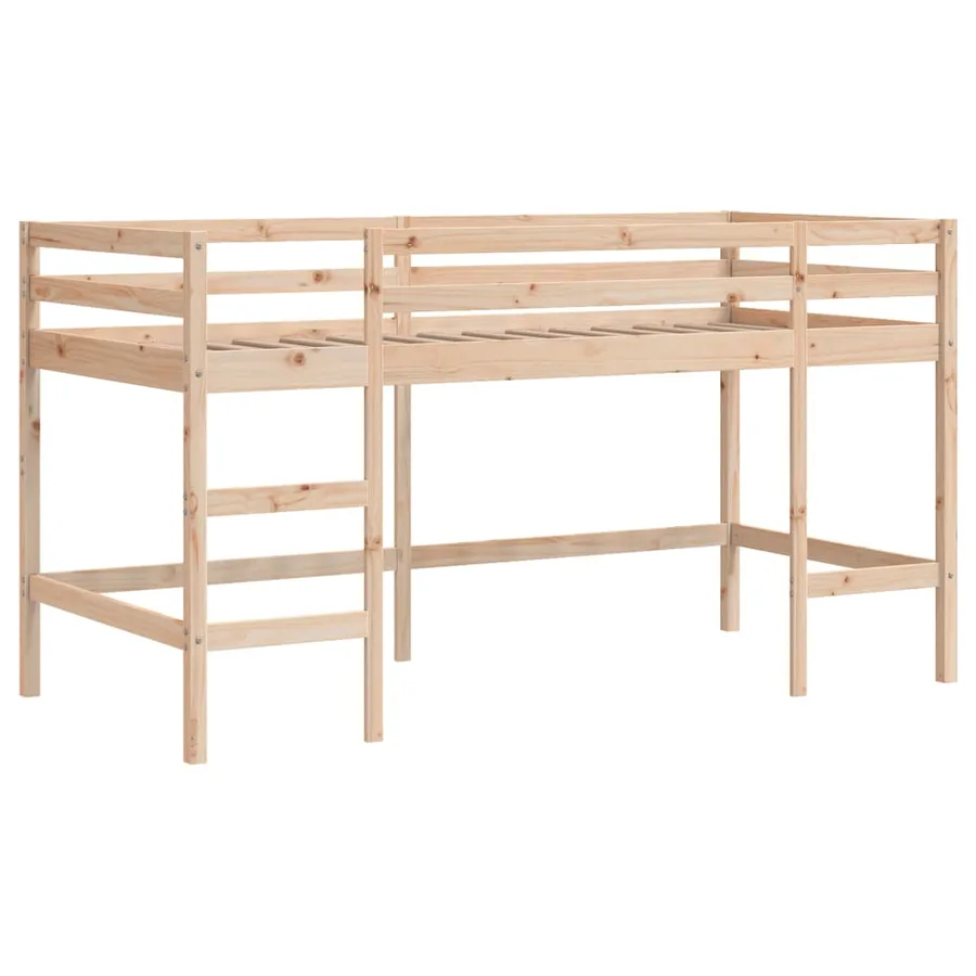 Lit mezzanine enfants avec rideaux sans matelas rose 80x200cm - 6