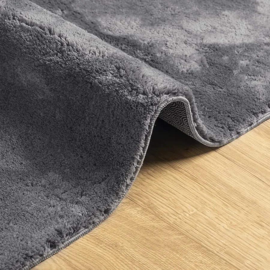Tapis HUARTE à poils courts doux et lavable anthracite 80x250cm - 6