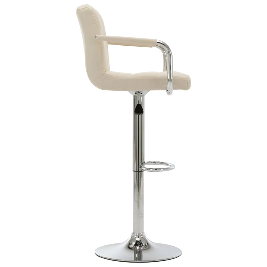 Chaises de bar lot de 2 crème tissu - 4