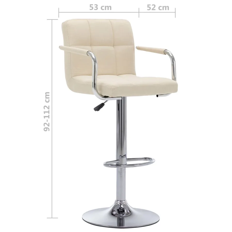 Chaises de bar lot de 2 crème tissu - 8
