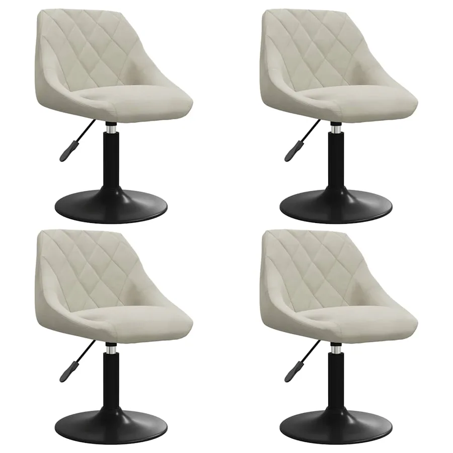 Chaises pivotantes à manger lot de 4 crème velours - 2