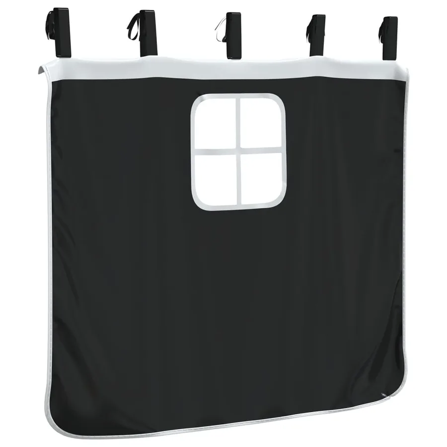 Rideaux pour lit mezzanine avec tunnel blanc et noir polyester - 12