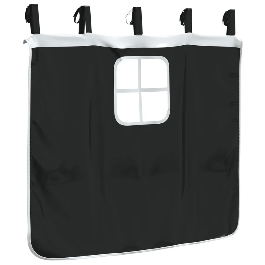 Rideaux pour lit mezzanine avec tunnel blanc et noir polyester - 13