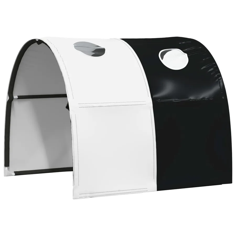 Rideaux pour lit mezzanine avec tunnel blanc et noir polyester - 14