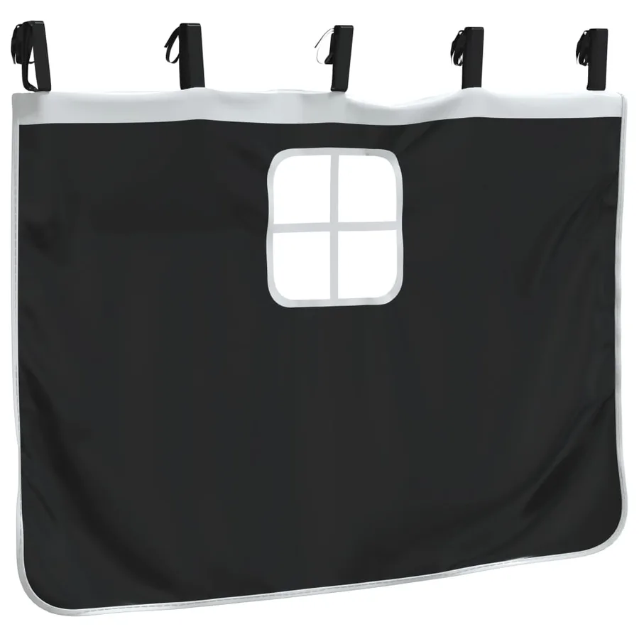 Rideaux pour lit mezzanine avec tunnel blanc et noir polyester - 8
