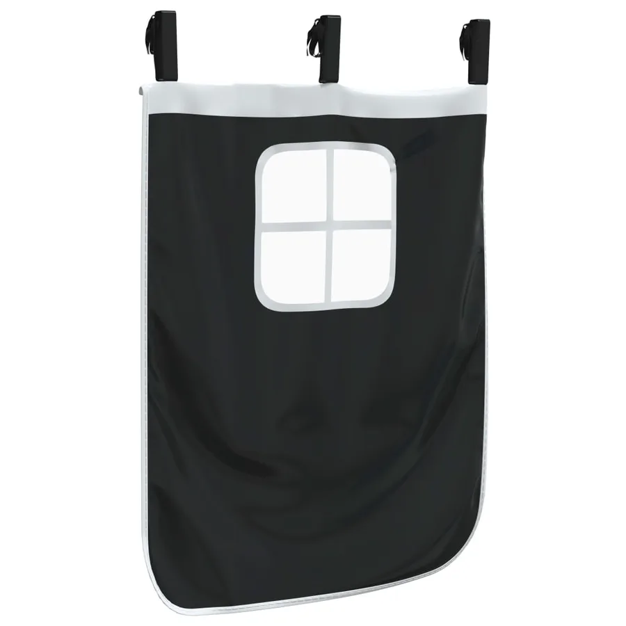 Rideaux pour lit mezzanine avec tunnel blanc et noir polyester - 9