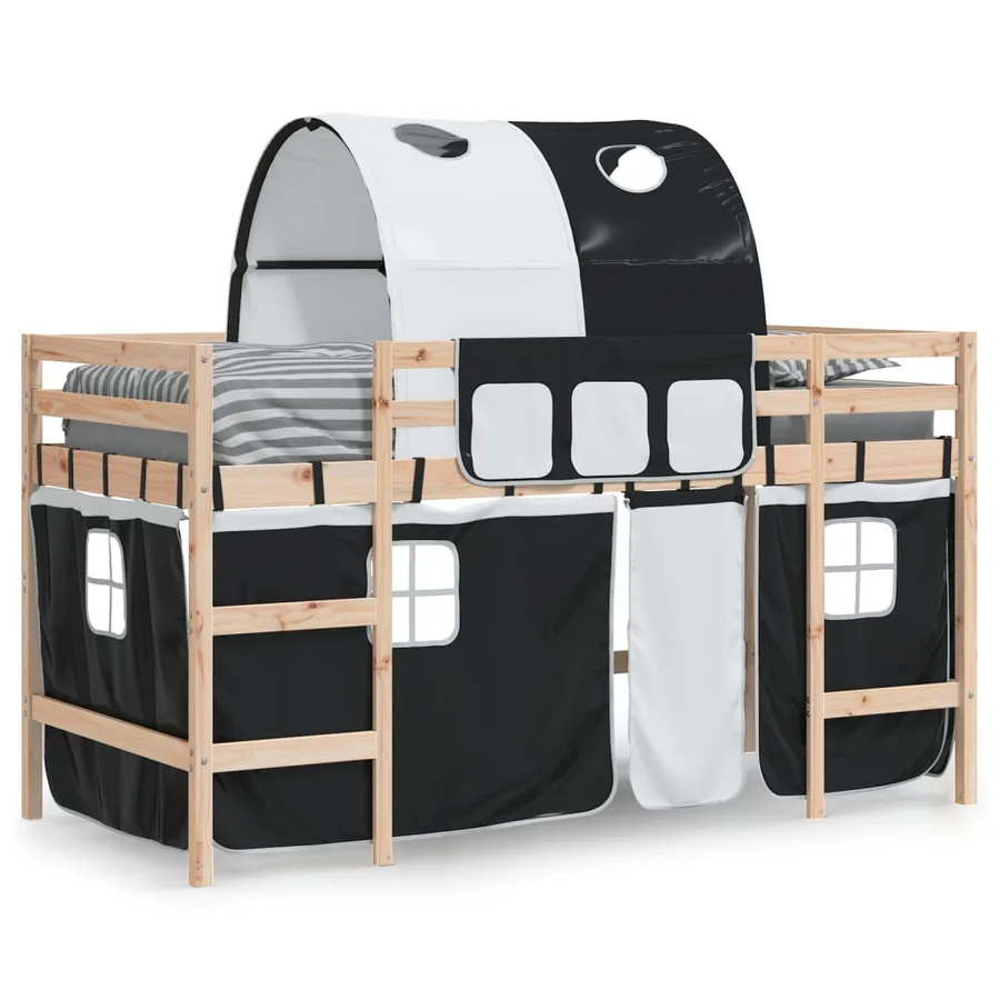 Lit mezzanine enfants avec tunnel sans matelas 90x190 cm - 3