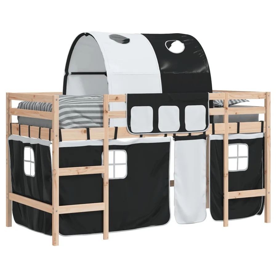 Lit mezzanine enfants avec tunnel sans matelas 90x190 cm - 4