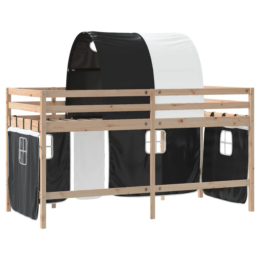 Lit mezzanine enfants avec tunnel sans matelas 90x190 cm - 9