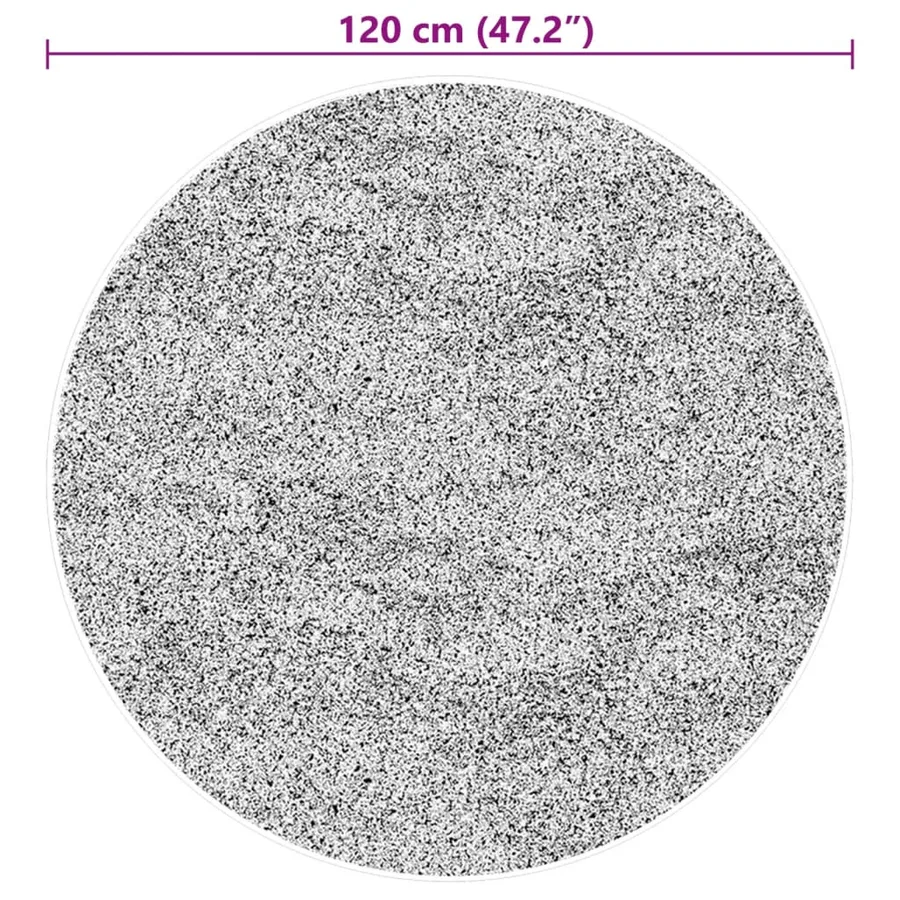 Tapis HUARTE à poils courts doux et lavable noir Ø 120 cm - 10