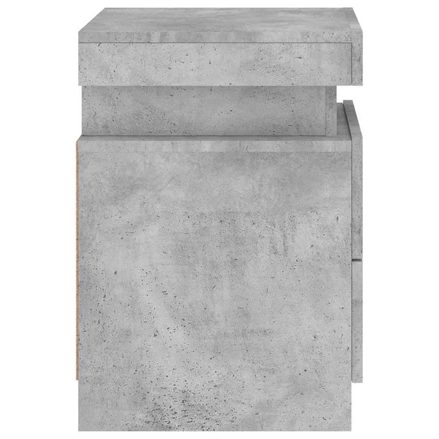 Tables de chevet avec lumières LED 2 pcs gris béton 35x39x55 cm - 8