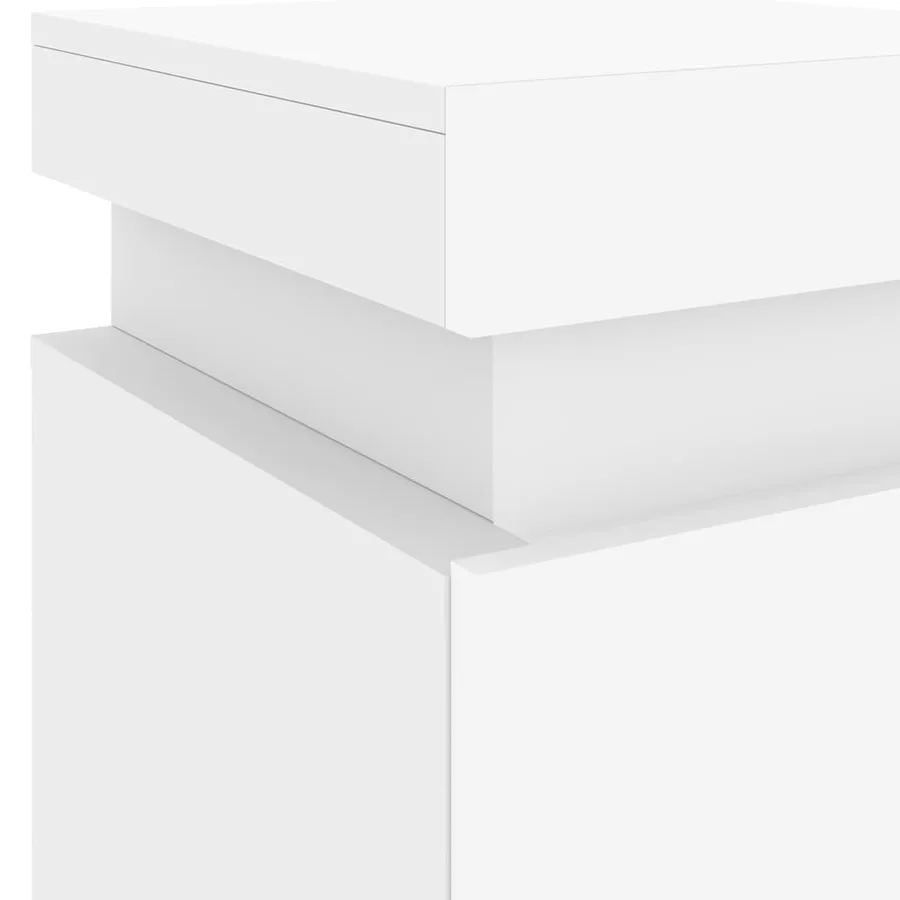 Table de chevet avec lumières LED blanc 35x39x55 cm - 8