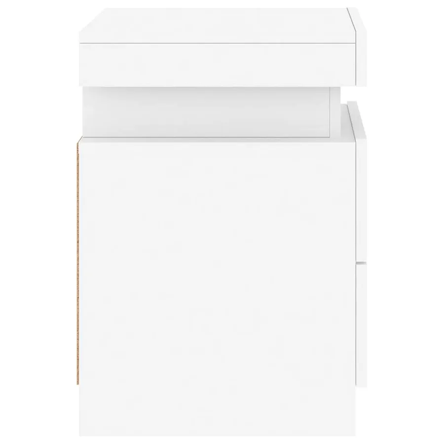 Table de chevet avec lumières LED blanc 35x39x55 cm - 9