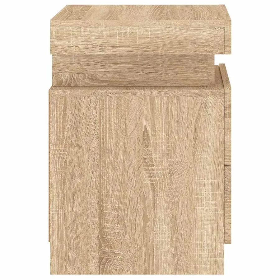 Tables de chevet et lumières LED 2 pcs chêne sonoma 35x39x55 cm - 10
