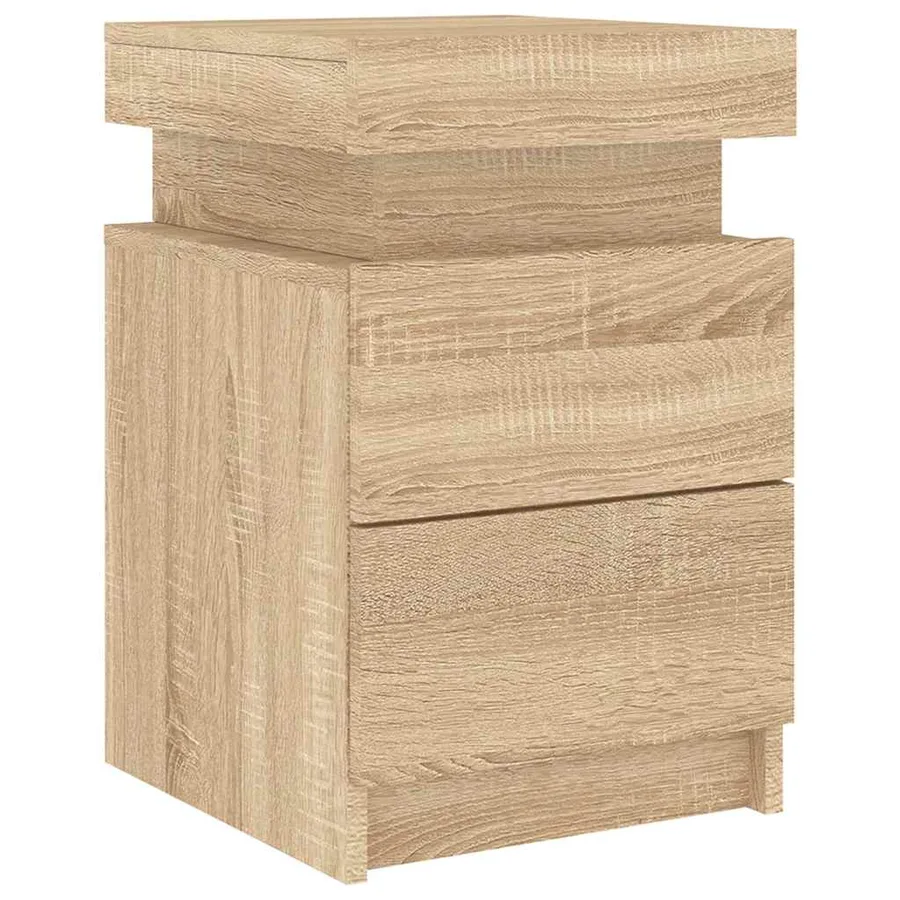 Tables de chevet et lumières LED 2 pcs chêne sonoma 35x39x55 cm - 5