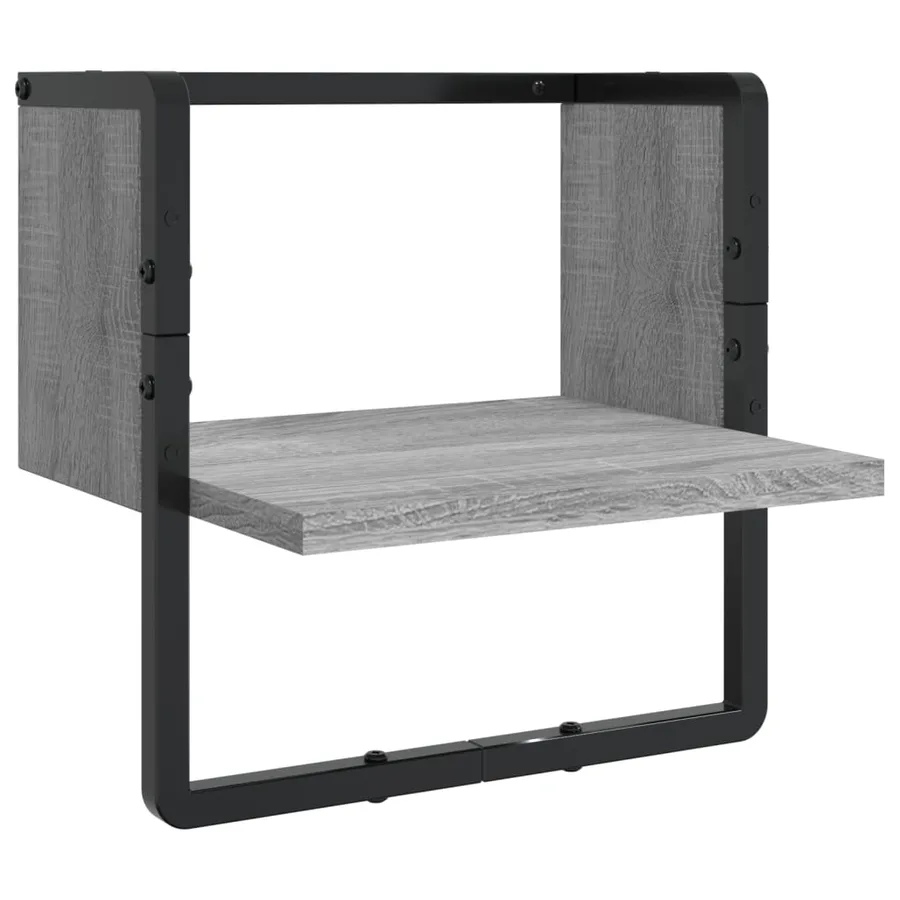 Ensemble d'étagères murales avec barres 6 pcs sonoma gris - 10