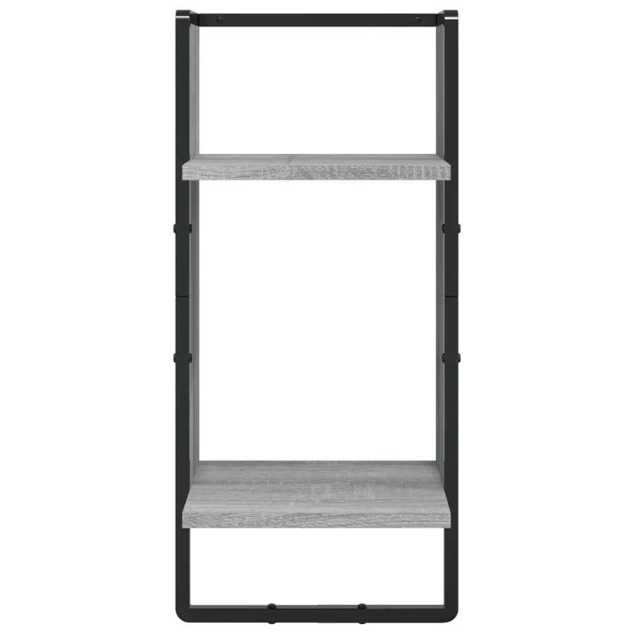 Ensemble d'étagères murales avec barres 6 pcs sonoma gris - 11