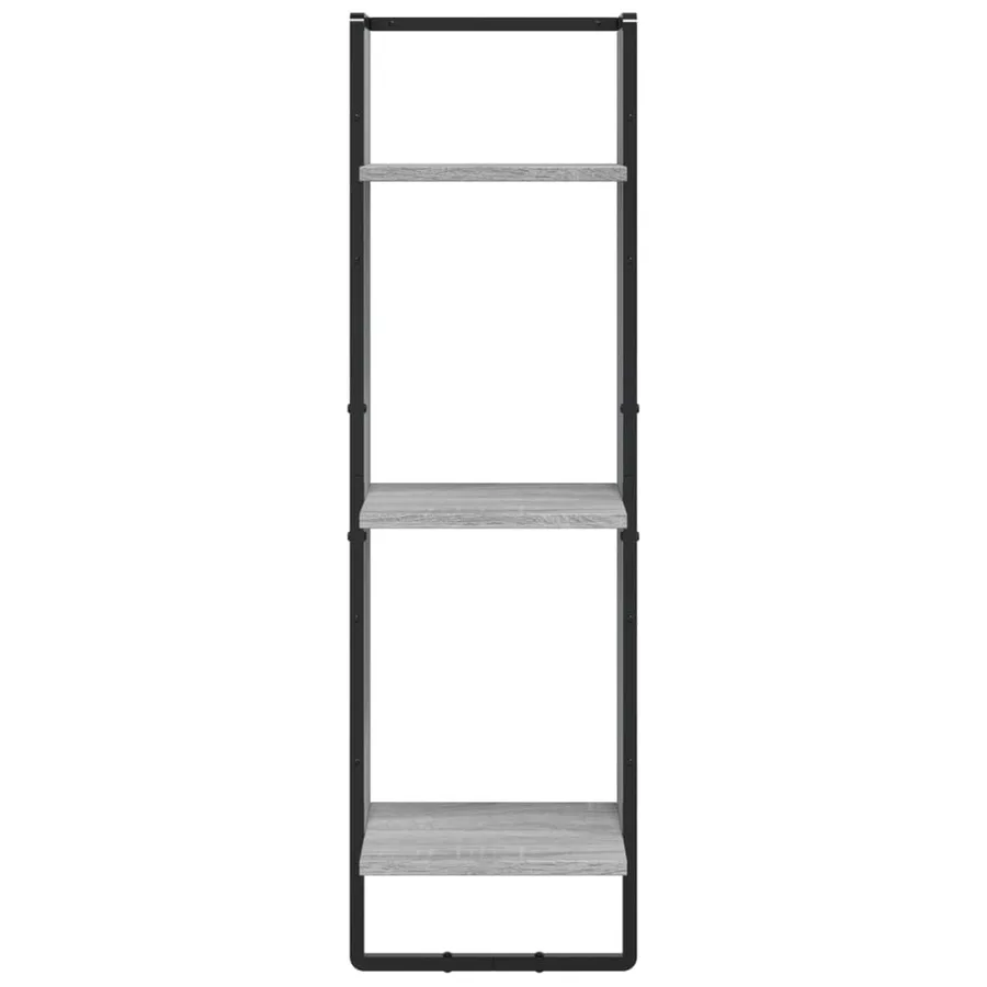 Ensemble d'étagères murales avec barres 6 pcs sonoma gris - 7