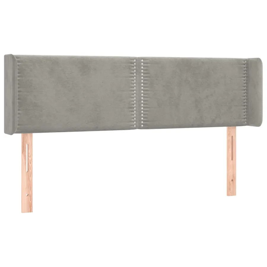 Tête de lit à LED Gris clair 147x16x78/88 cm Velours - 3